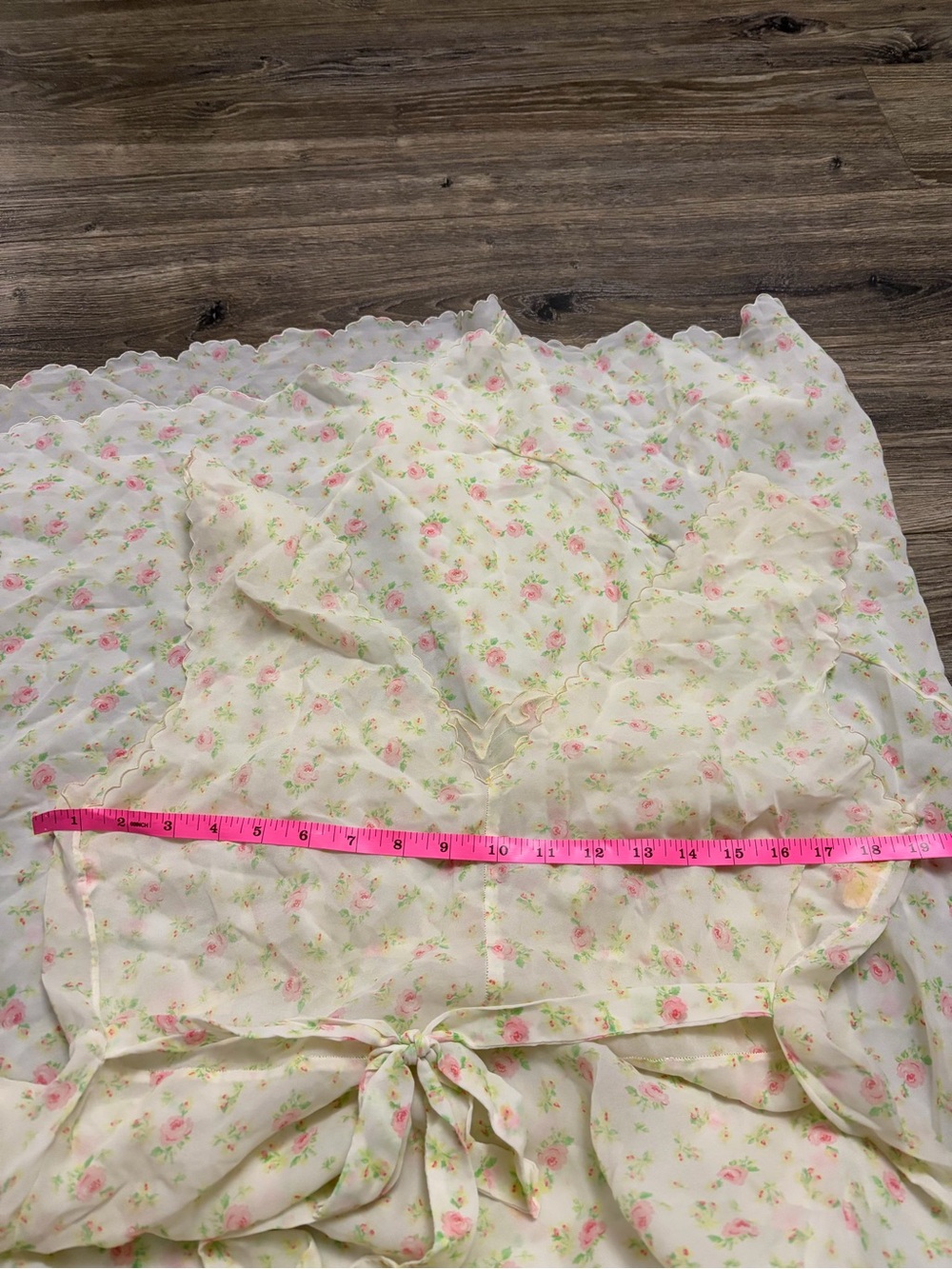 50s/60s European Vintage Garden Floral Maxi Slip Dress Tie Back (Cream/Multi)M/L - Picture 10 of 10